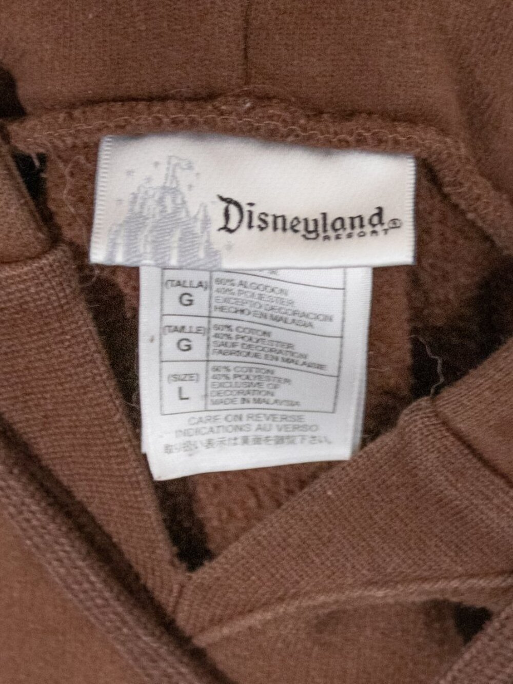 Vintage VTG Y2K 2000's Disney Resort Brown V Neck Travis Scott Hoodie Sweater - Picture 6 of 8